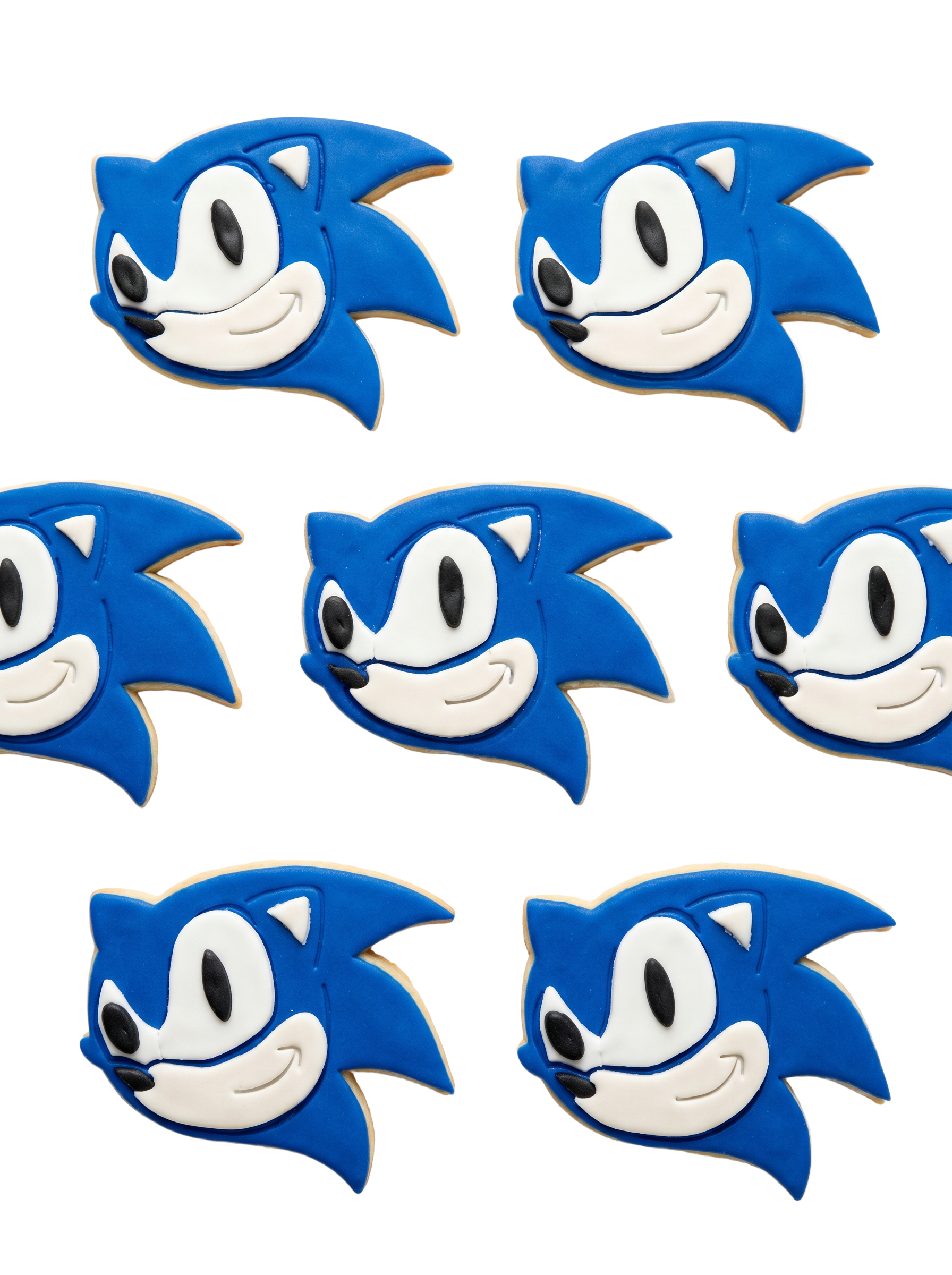 Blue hedgehog character decorated sugar cookies